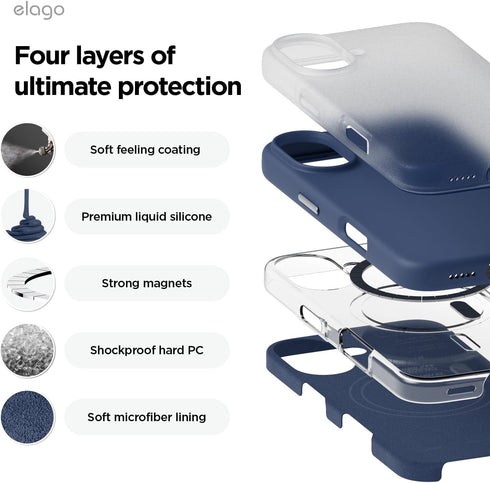 elago iPhone 16 Case Magnetic Liquid Silicone (MagSafe)